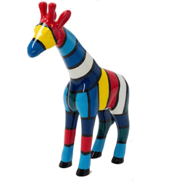 Sculpture Girafe XXL en Résine 110 cm Multicolore – Swiss Sculpture - Swiss-sculpture.ch