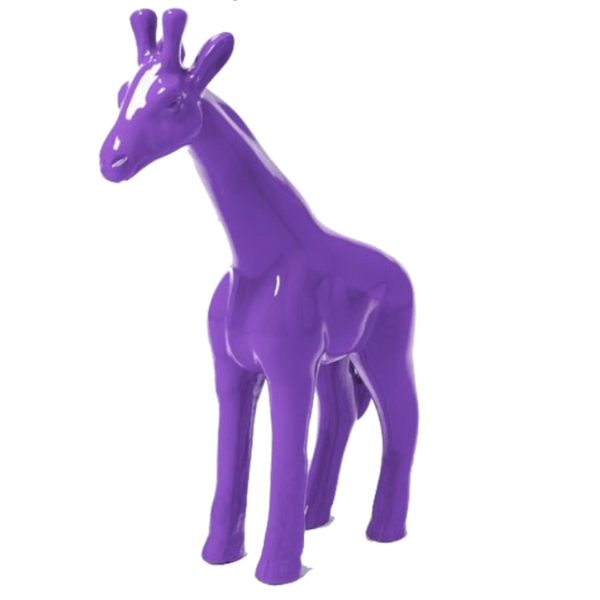 Sculpture Girafe XXL en Résine 110 cm Violet – Swiss Sculpture - Swiss-sculpture.ch