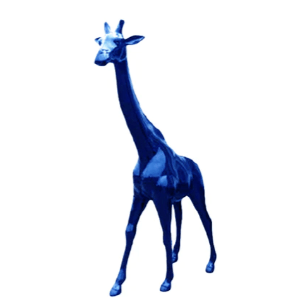 Sculpture Girafe XXL en Résine 150 cm Bleu Nuit – Swiss Sculpture - Swiss-sculpture.ch