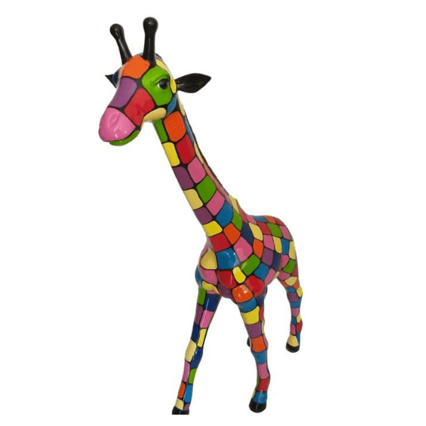 Sculpture Girafe XXL en Résine 150 cm Multicolore – Swiss Sculpture - Swiss-sculpture.ch
