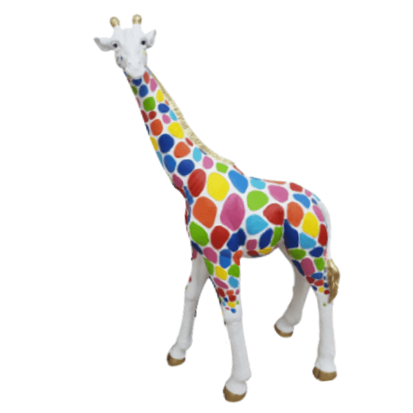 Sculpture Girafe XXL en Résine 150 cm Multicolore – Swiss Sculpture - Swiss-sculpture.ch