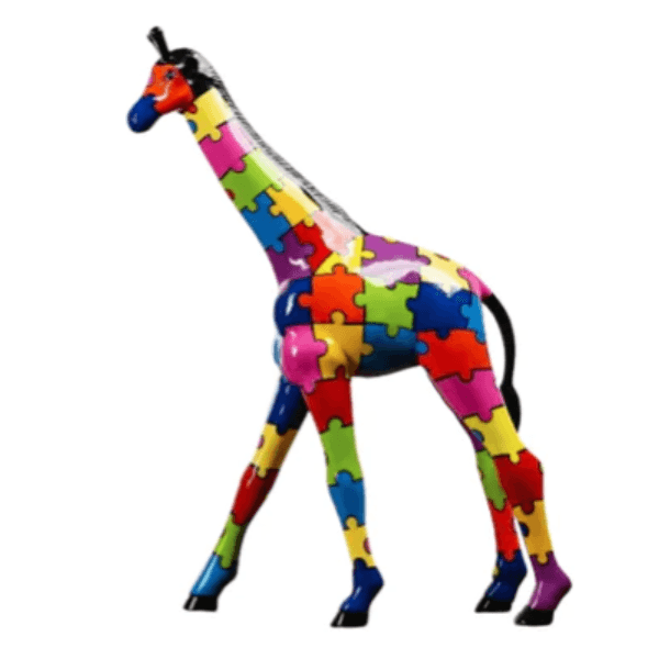 Sculpture Girafe XXL en Résine 150 cm Multicolore – Swiss Sculpture - Swiss-sculpture.ch
