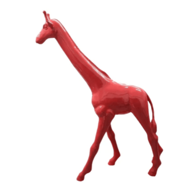 Sculpture Girafe XXL en Résine 150 cm Rouge Brillant – Swiss Sculpture - Swiss-sculpture.ch