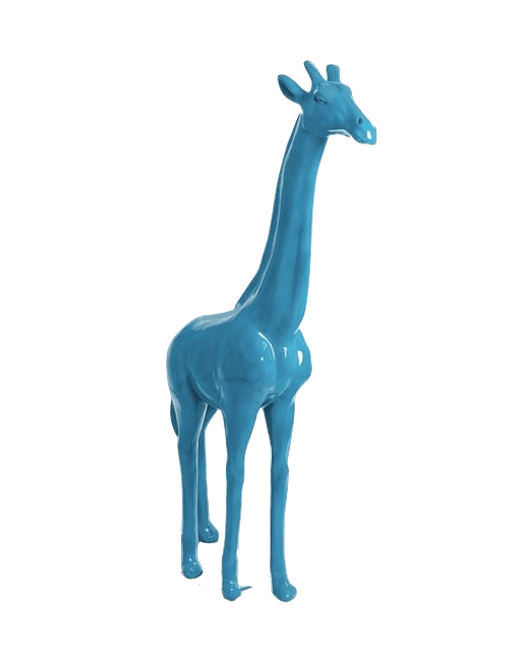 Sculpture Girafe XXL en Résine 210 cm Bleu Ciel – Swiss Sculpture - Swiss-sculpture.ch