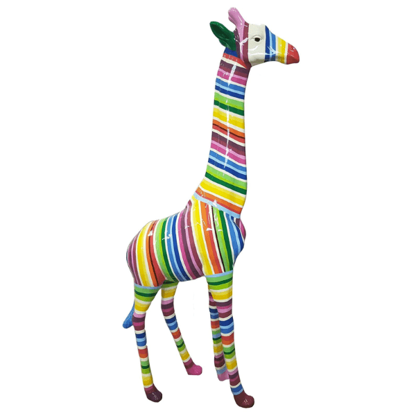 Sculpture Girafe XXL en Résine 210 cm Multicolore – Swiss Sculpture - Swiss-sculpture.ch