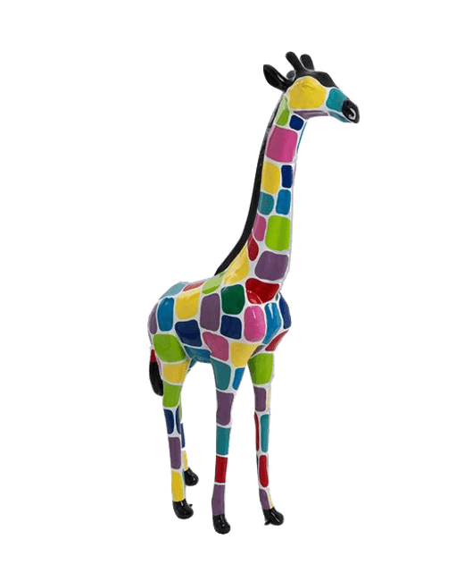 Sculpture Girafe XXL en Résine 210 cm Multicolore – Swiss Sculpture - Swiss-sculpture.ch