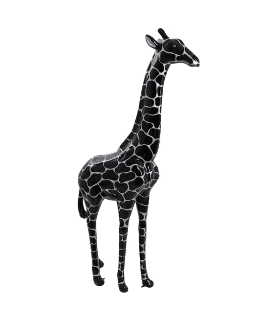 Sculpture Girafe XXL en Résine 210 cm Écaille Argentée – Swiss Sculpture - Swiss-sculpture.ch