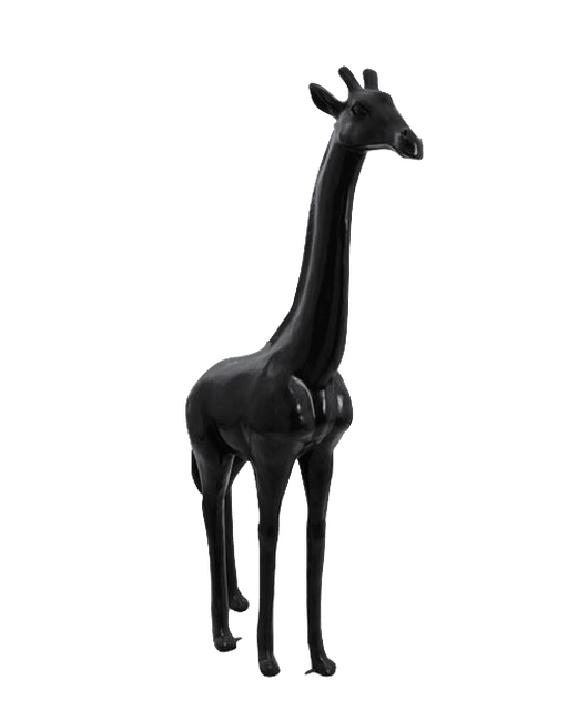 Sculpture Girafe XXL en Résine 210 cm Noir Mat – Swiss Sculpture - Swiss-sculpture.ch