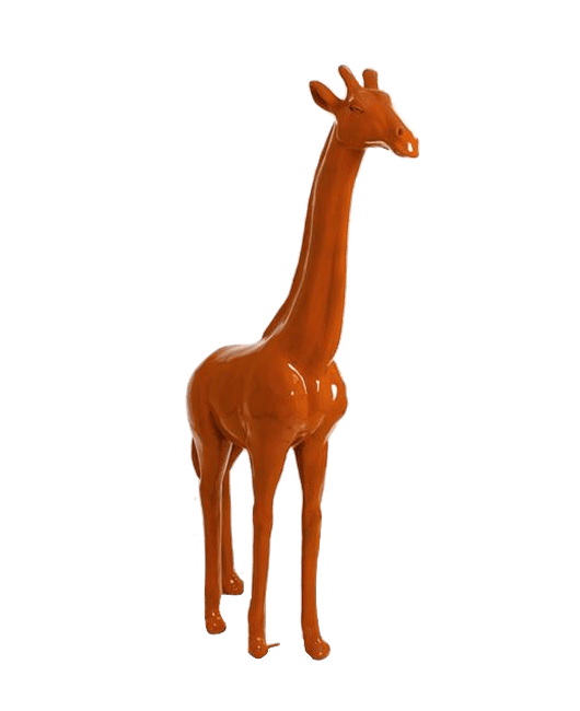 Sculpture Girafe XXL en Résine 210 cm Orange – Swiss Sculpture - Swiss-sculpture.ch