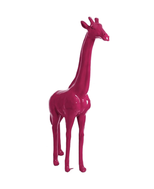 Sculpture Girafe XXL en Résine 210 cm Rose Fuchsia – Swiss Sculpture - Swiss-sculpture.ch