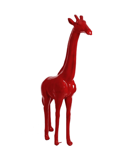 Sculpture Girafe XXL en Résine 210 cm Rouge – Swiss Sculpture - Swiss-sculpture.ch