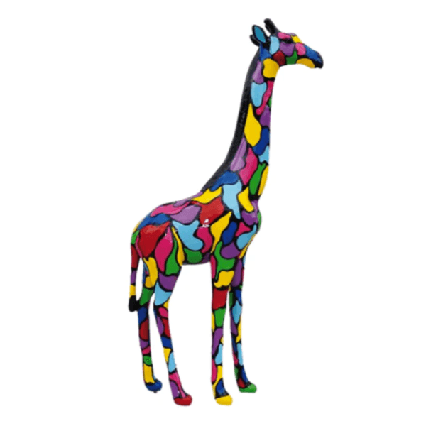 Sculpture Girafe XXL en Résine 210 cm Multicolore – Swiss Sculpture - Swiss-sculpture.ch