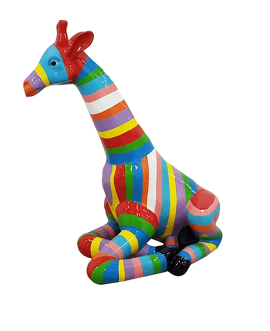 Sculpture Girafe Multicolore en Résine 90 cm – Swiss Sculpture - Swiss-sculpture.ch
