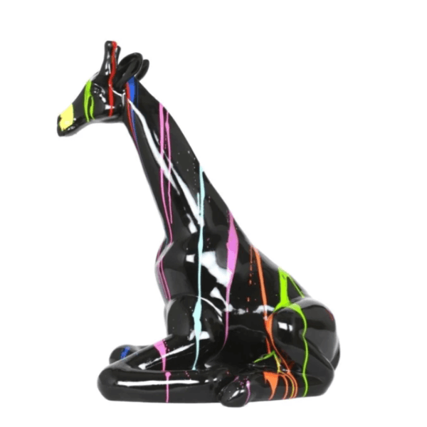 Sculpture Girafe en Résine 90 cm Multicolore – Swiss Sculpture - Swiss-sculpture.ch
