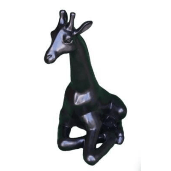 Sculpture Girafe en Résine 90 cm Noir Mat – Swiss Sculpture - Swiss-sculpture.ch