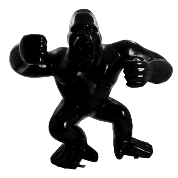 Sculpture Gorille XXL en Résine 190 cm Noir Mat – Swiss Sculpture - Swiss-sculpture.ch