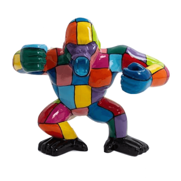 Sculpture Gorille en Résine 70 cm Noir et Or – Swiss Sculpture - Swiss-sculpture.ch