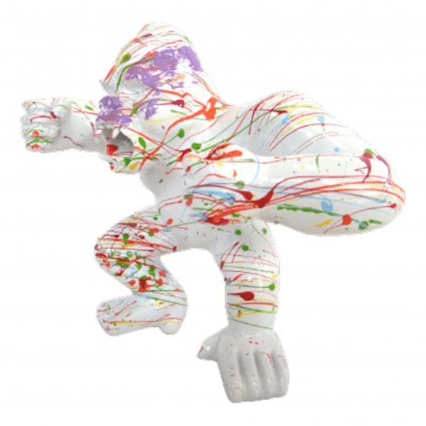 Sculpture Gorille en Résine 70 cm Blanc Graffiti – Swiss Sculpture - Swiss-sculpture.ch