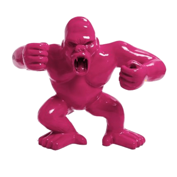 Sculpture Gorille 70 cm en Résine Rose Fuchsia – Swiss Sculpture - Swiss-sculpture.ch