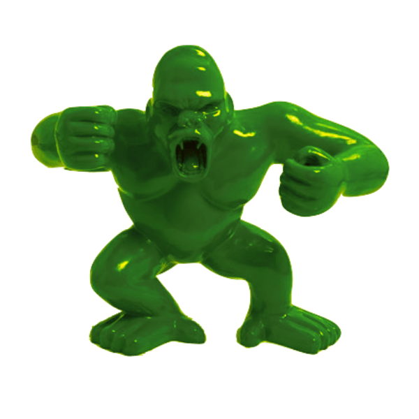 Sculpture Gorille Résine 70 cm Vert – Swiss Sculpture - Swiss-sculpture.ch