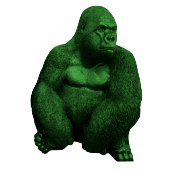 Sculpture Gorille en Résine 75 cm Vert – Swiss Sculpture - Swiss-sculpture.ch
