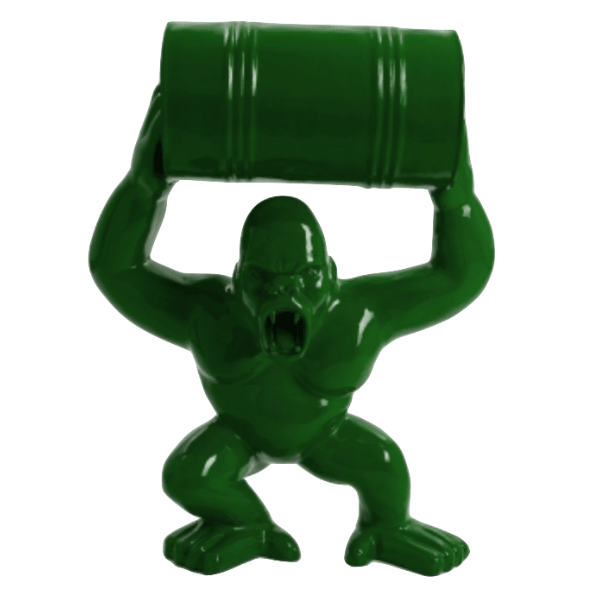 Sculpture Gorille XXL en Résine 100 cm Vert – Swiss Sculpture - Swiss-sculpture.ch