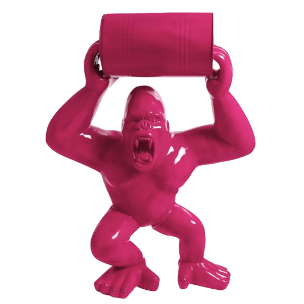 Sculpture Gorille XXL en Résine 140 cm Rose Fuchsia – Swiss Sculpture - Swiss-sculpture.ch