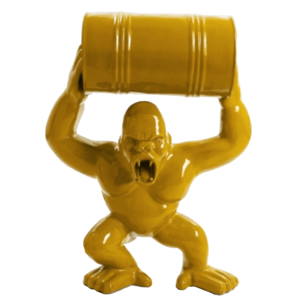 Sculpture Gorille Résine 40 cm Jaune – Swiss Sculpture - Swiss-sculpture.ch