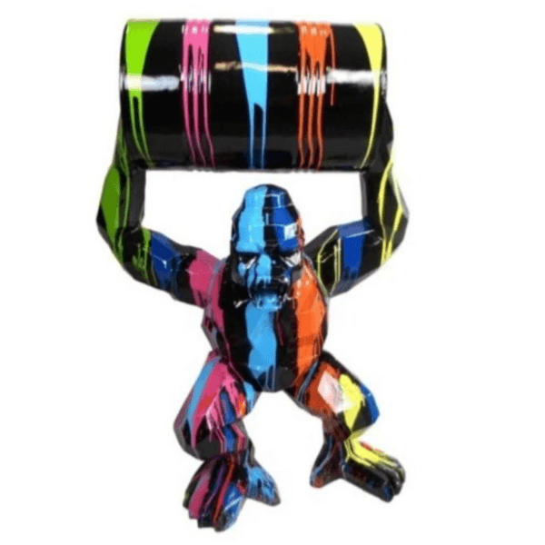 Sculpture Gorille XXL en Résine 135 cm Multicolore – Swiss Sculpture - Swiss-sculpture.ch