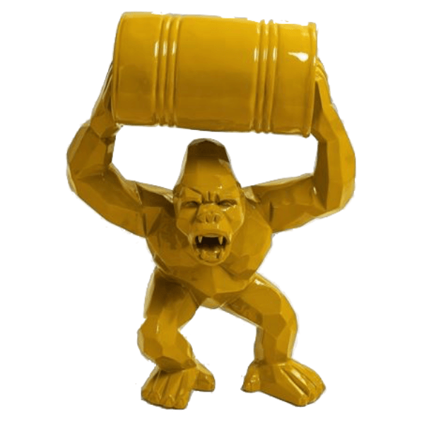 Sculpture Gorille Résine 70 cm Jaune – Swiss Sculpture - Swiss-sculpture.ch