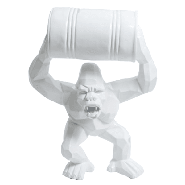 Sculpture Gorille en Résine 95 cm Blanc Mat – Swiss Sculpture - Swiss-sculpture.ch