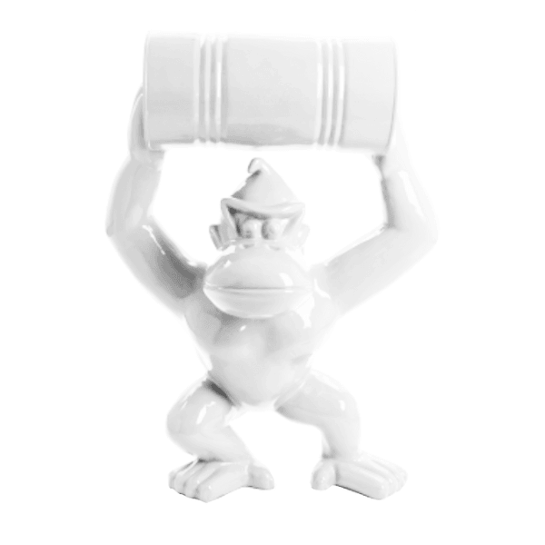 Sculpture Gorille XXL en Résine 120 cm Blanc Mat – Swiss Sculpture - Swiss-sculpture.ch