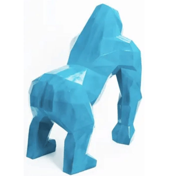 Sculpture Gorille XXL en Résine 140 cm Bleu Ciel – Swiss Sculpture - Swiss-sculpture.ch