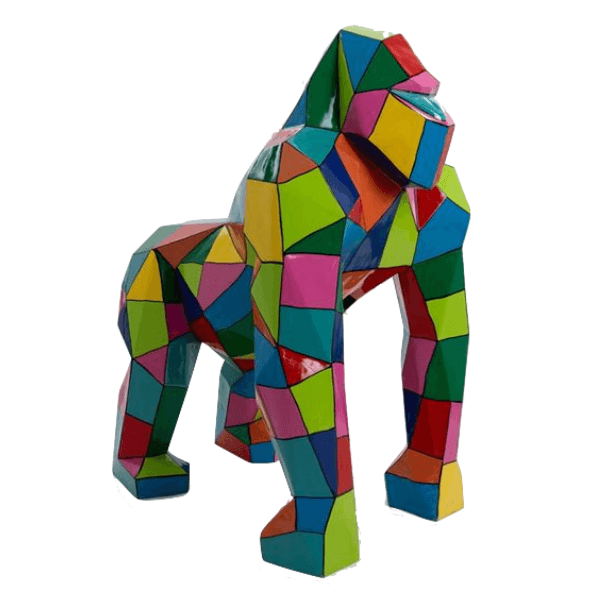 Sculpture Gorille XXL en Résine 140 cm Noir et Or – Swiss Sculpture - Swiss-sculpture.ch