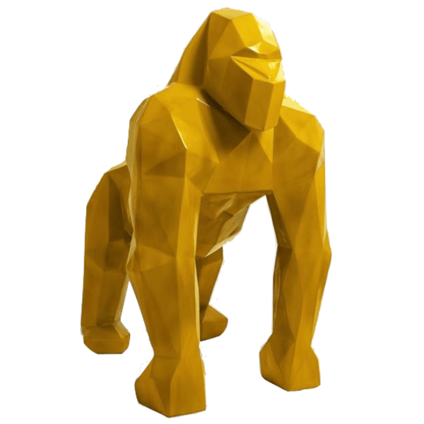 Sculpture Gorille XXL en Résine 140 cm Jaune – Swiss Sculpture - Swiss-sculpture.ch