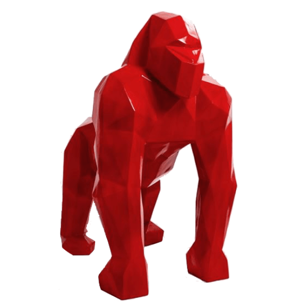 Sculpture Gorille XXL en Résine 140 cm Rouge – Swiss Sculpture - Swiss-sculpture.ch