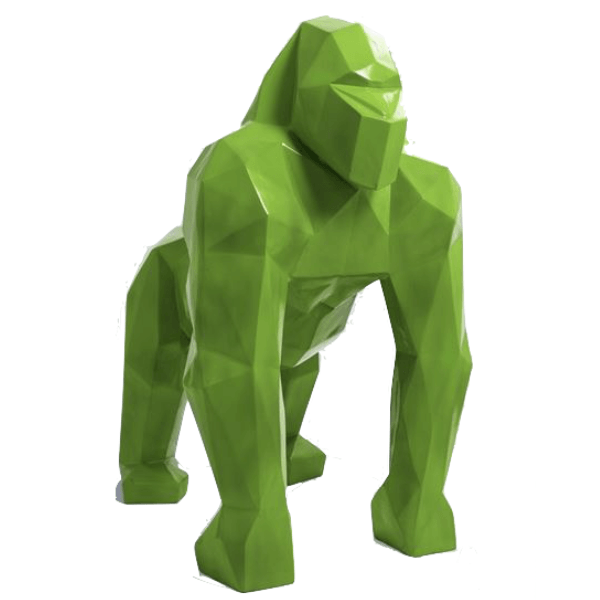 Sculpture Gorille XXL en Résine 140 cm Vert Pomme – Swiss Sculpture - Swiss-sculpture.ch