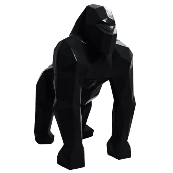 Sculpture Gorille 40 cm en Résine Noir Mat – Swiss Sculpture - Swiss-sculpture.ch