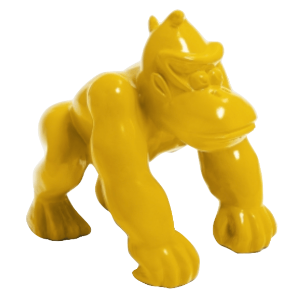 Sculpture Gorille en Résine 40 cm Jaune – Swiss Sculpture - Swiss-sculpture.ch