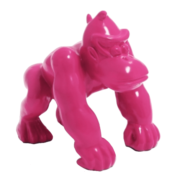 Sculpture Gorille en Résine 70 cm Rose Fuchsia – Swiss Sculpture - Swiss-sculpture.ch