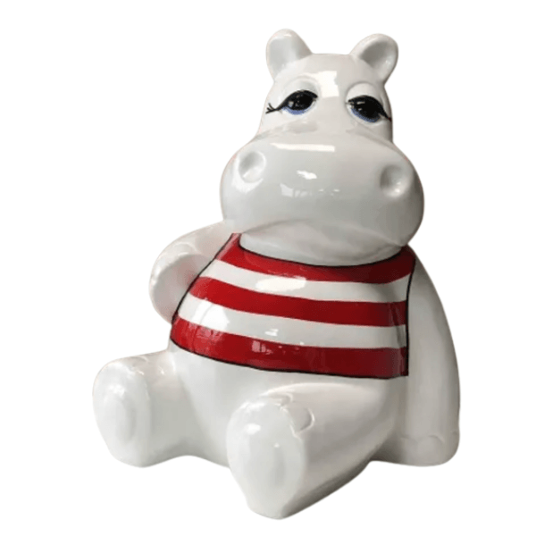 Sculpture Hippopotame XXL en Résine 100 cm Rouge Marin – Swiss Sculpture - Swiss-sculpture.ch