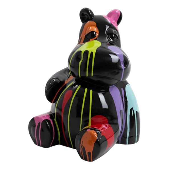 Sculpture Hippopotame XXL 100 cm en Résine Multicolore – Swiss Sculpture - Swiss-sculpture.ch