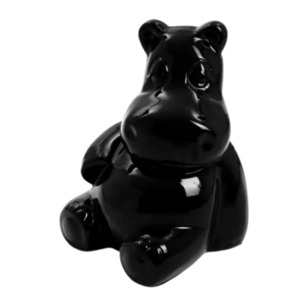 Sculpture Hippopotame XXL en Résine 100 cm Noir et Or – Swiss Sculpture - Swiss-sculpture.ch