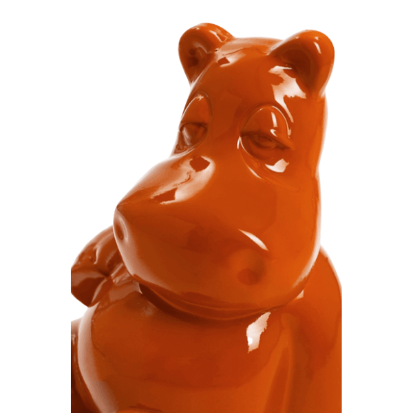 Sculpture Hippopotame XXL 100 cm Résine Orange – Swiss Sculpture - Swiss-sculpture.ch