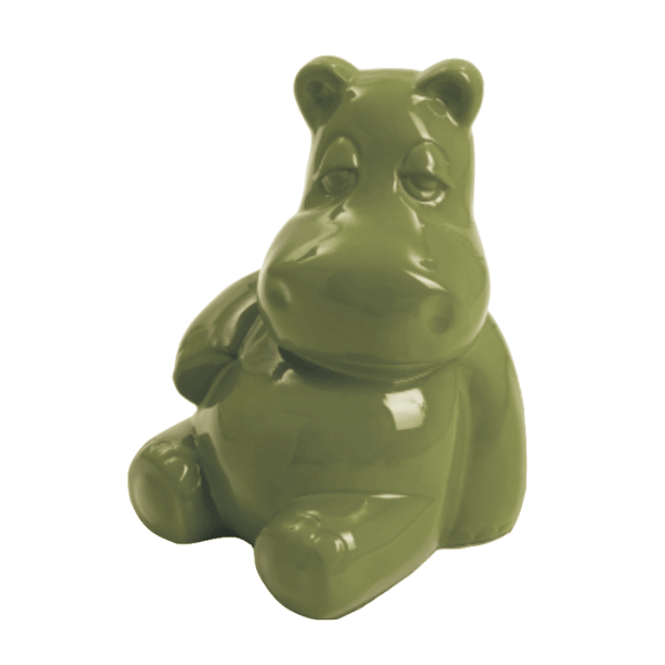 Sculpture Hippopotame XXL en Résine 100 cm Vert Kaki – Swiss Sculpture - Swiss-sculpture.ch