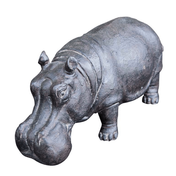Sculpture Hippopotame XXL 180 cm Résine Argenté – Swiss Sculpture - Swiss-sculpture.ch