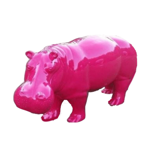Sculpture Hippopotame XXL en Résine 180 cm Rose Fuchsia – Swiss Sculpture - Swiss-sculpture.ch