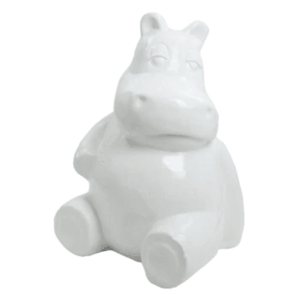 Sculpture Hippopotame 50 cm en Résine Blanche – Swiss Sculpture - Swiss-sculpture.ch