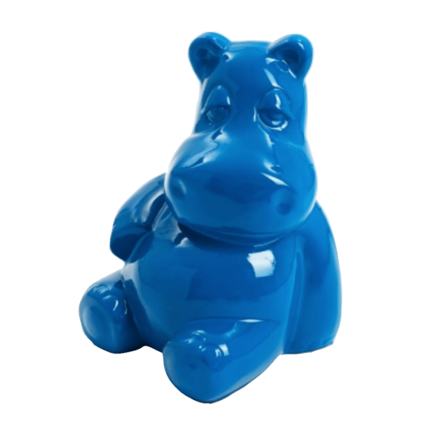 Sculpture Hippopotame 50 cm en Résine Bleu – Swiss Sculpture - Swiss-sculpture.ch