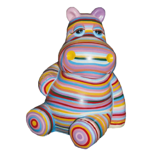 Sculpture Hippopotame 50 cm en Résine Candy – Swiss Sculpture - Swiss-sculpture.ch